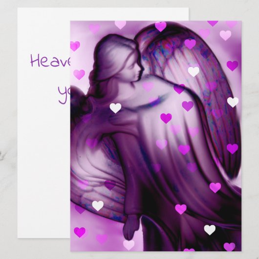 Invitation Le Ciel Vous Envoie Les Coeurs Aujourd'Hui (Devant / Derrière)