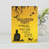 Invitation Le cimetière des graffitis d'Halloween (Debout devant)