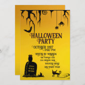Invitation Le cimetière des graffitis d'Halloween (Devant / Derrière)