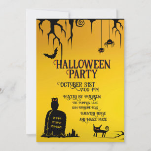 Invitation Le cimetière des graffitis d'Halloween