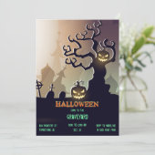 Invitation Le cimetière d'Halloween Jack O'Lantern (Debout devant)