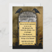 Invitation Le cimetière Raven Éffrayant Tombstone Halloween (Devant)