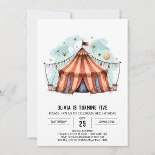 Invitation Le cirque Whimsical pour enfants Anniversaire