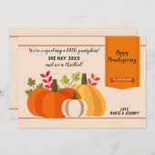 Invitation Le Citrouille Bébé Fait Annoncer La Grossesse De T (Devant / Derrière)