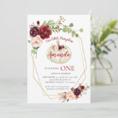 Invitation Le Citrouille blanc de Red Marsala fête son annive (Debout devant)