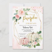 Invitation Le Citrouille blanc rose pâle est sur le chemin de (Devant)