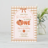 Invitation Le Citrouille de la Bow d'automne tourne une fête (Debout devant)