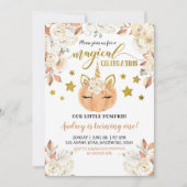 Invitation Le Citrouille de licorne florale blanche devient u (Devant)