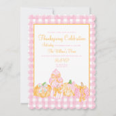 Invitation Le Citrouille de Preppy annonce la fête de Thanksg (Devant)