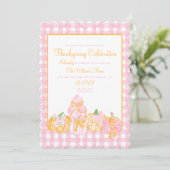 Invitation Le Citrouille de Preppy annonce la fête de Thanksg (Debout devant)