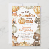 Invitation Le Citrouille des bois devient un anniversaire (Devant)