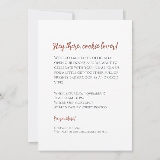 Invitation Le Citrouille d'or (Dos)