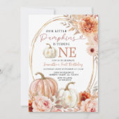 Invitation Le Citrouille Pastel Orange fête son anniversaire (Devant)