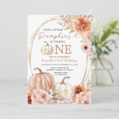 Invitation Le Citrouille Pastel Orange fête son anniversaire (Debout devant)