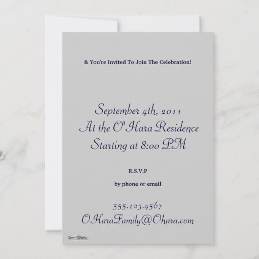 Invitation Le Claddagh (Argent) (Dos)