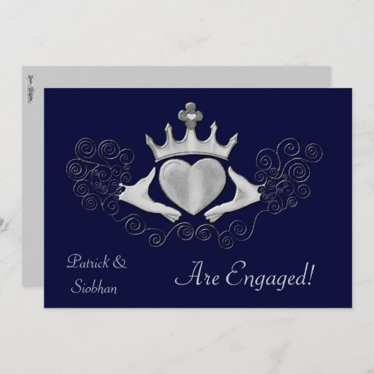 Invitation Le Claddagh (Argent) (Devant / Derrière)