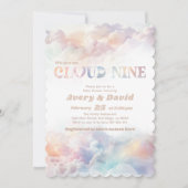 Invitation Le Cloud Nine Rainbow Baby shower nuageux (Devant)