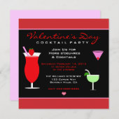 Invitation Le cocktail de Valentine (Devant / Derrière)