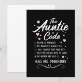 Invitation Le Code de la Tante (Devant / Derrière)