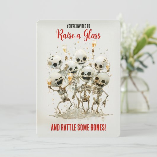 Invitation Le Code QR A Battu Quelques Os ! Halloween (Debout devant)