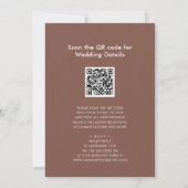 Invitation Le code QR de Terracotta tout en un Mariage modern (Dos)