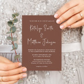 Invitation Le code QR de Terracotta tout en un Mariage modern