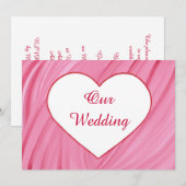 Invitation Le coeur blanc sur le rouge rose mêle les invitati (Devant / Derrière)