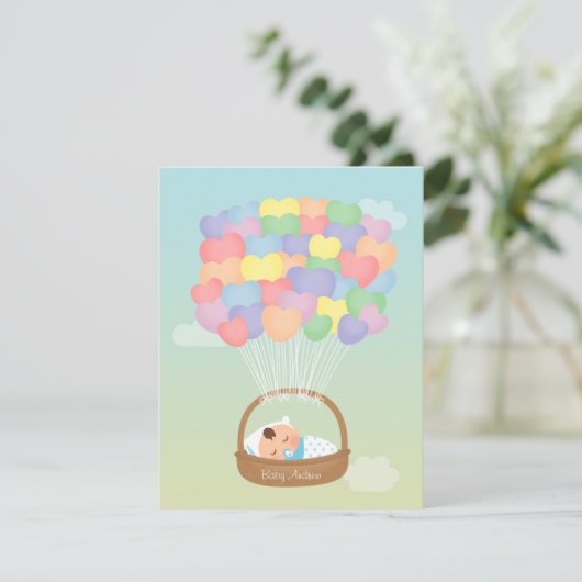 Invitation Le coeur d'arc-en-ciel monte en ballon des (Debout devant)