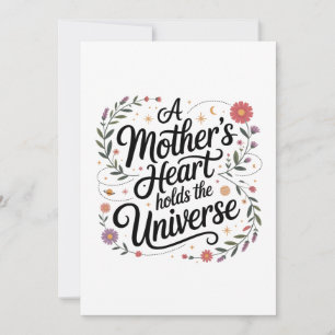 Invitation Le cœur d'une mère contient l'univers