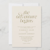 Invitation Le commencement de l'aventure Mariage Crème Minima (Devant)