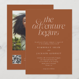 Invitation Le commencement de l'aventure Mariage minimal en t