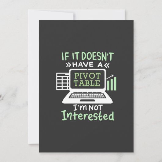 Invitation Le comptable possède un tableau croisé dynamique (Devant)