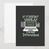 Invitation Le comptable possède un tableau croisé dynamique (Devant / Derrière)