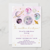 Invitation Le compte à rebours Pink Gold Space a commencé le  (Devant)