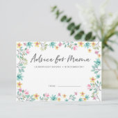 Invitation Le conseil de baby shower carde les fleurs (Debout devant)