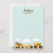 Invitation Le contruction de garçons troque l'invitation (Dos)