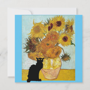 Invitation Le Conversation Noir dans les tournesols de Van Go