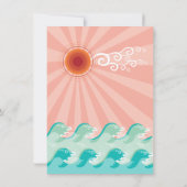 Invitation Le cool élégant ondule l'invitation rose de partie (Dos)