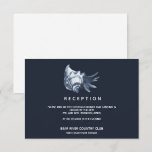 Invitation Le Coquillage Bleu   Enclosure pour Réception de M