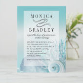 Invitation Le coquillage rêve l'aqua de recouvrement de vélin (Debout devant)
