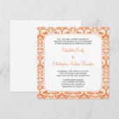 Invitation Le corail d'invitation de mariage damassé s'est (Devant / Derrière)