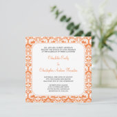 Invitation Le corail d'invitation de mariage damassé s'est (Debout devant)