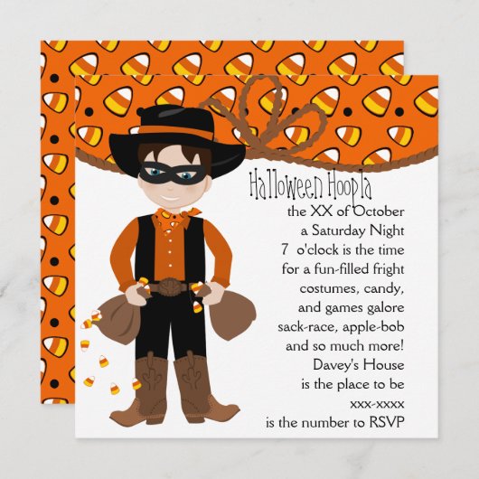 Invitation Le Corn Bandit de Candy (Devant / Derrière)