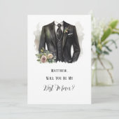 Invitation Le costume de l'homme et la flore seront-vous mon (Debout devant)