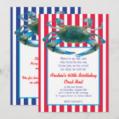 Invitation Le crabe bleu des basses terres en grèves - Rouge  (Devant / Derrière)