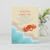 Invitation Le crabe sur l'invitation du rivage (Debout devant)