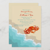 Invitation Le crabe sur l'invitation du rivage (Devant / Derrière)