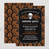 Invitation Le crâne de la fête du costume d'Halloween sur un (Devant / Derrière)