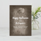 Invitation Le crâne d'Halloween (Debout devant)