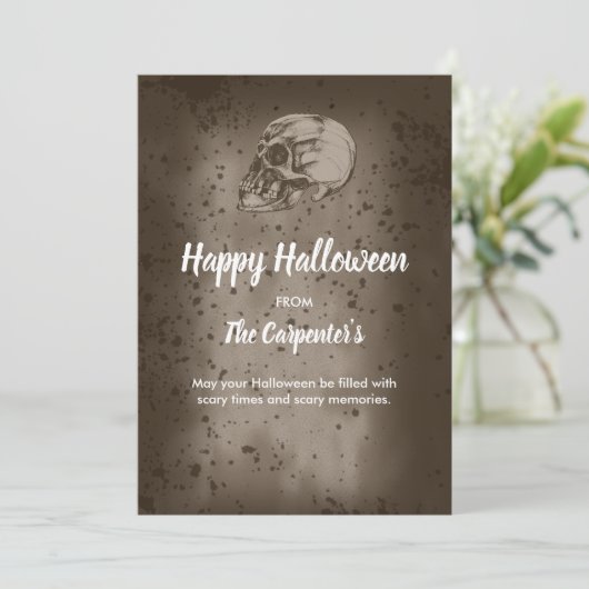 Invitation Le crâne d'Halloween (Debout devant)